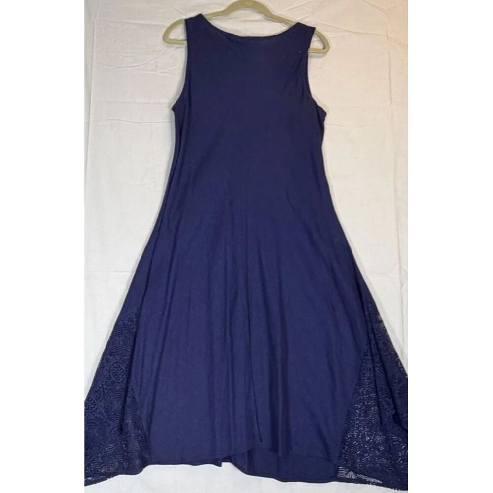 Premise Sleeveless Maxi Sun Dress Rayon Linen Blend Navy Women’s Large NWT